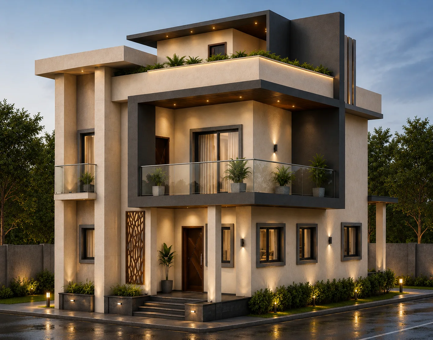 Casa Residence contemporary residential facade in Sanchore
